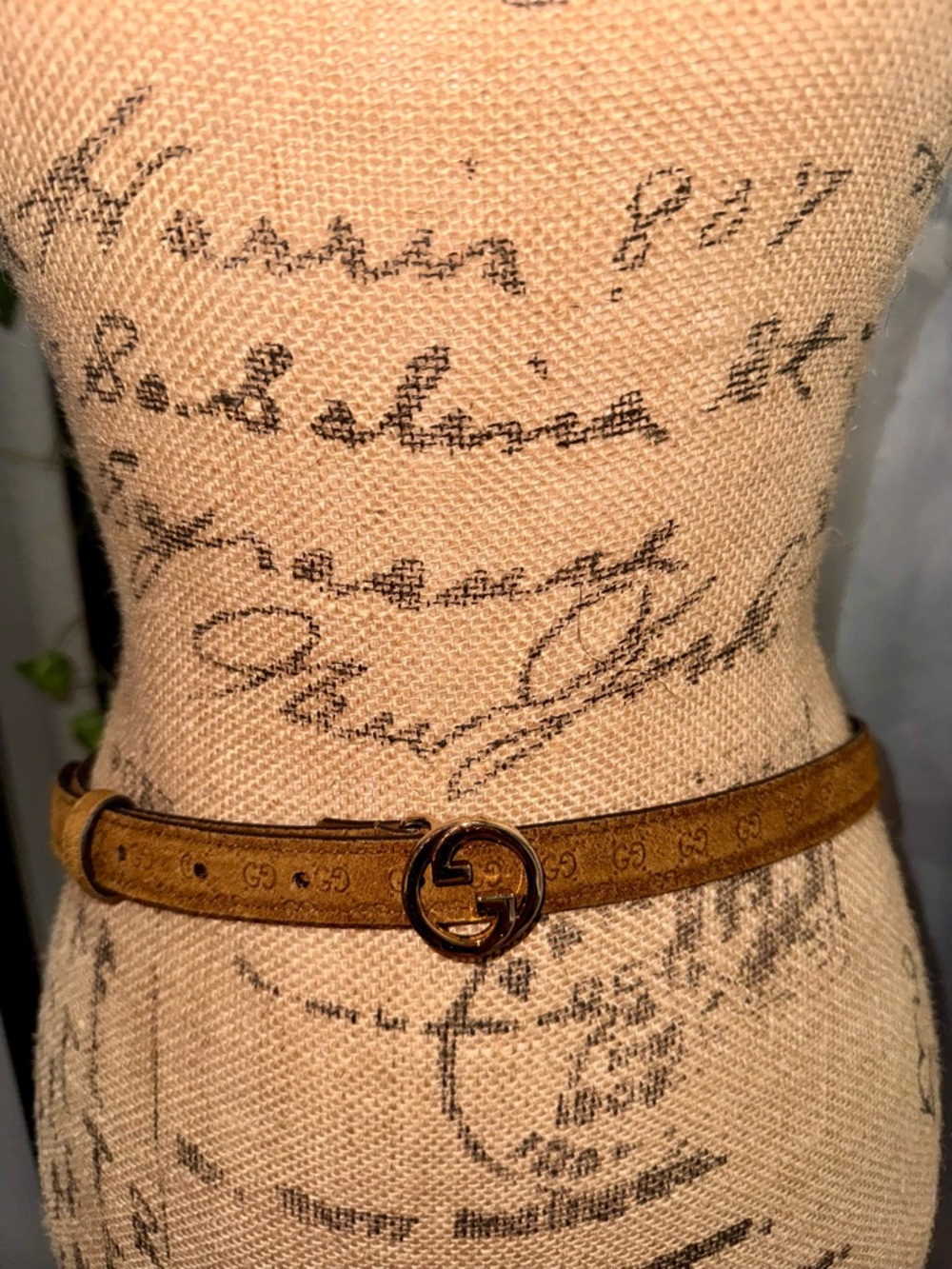 Gucci Tobacco Brown Suede GG Signature Belt with Silver Double G Buckle 85/34 - Picture 2 of 11